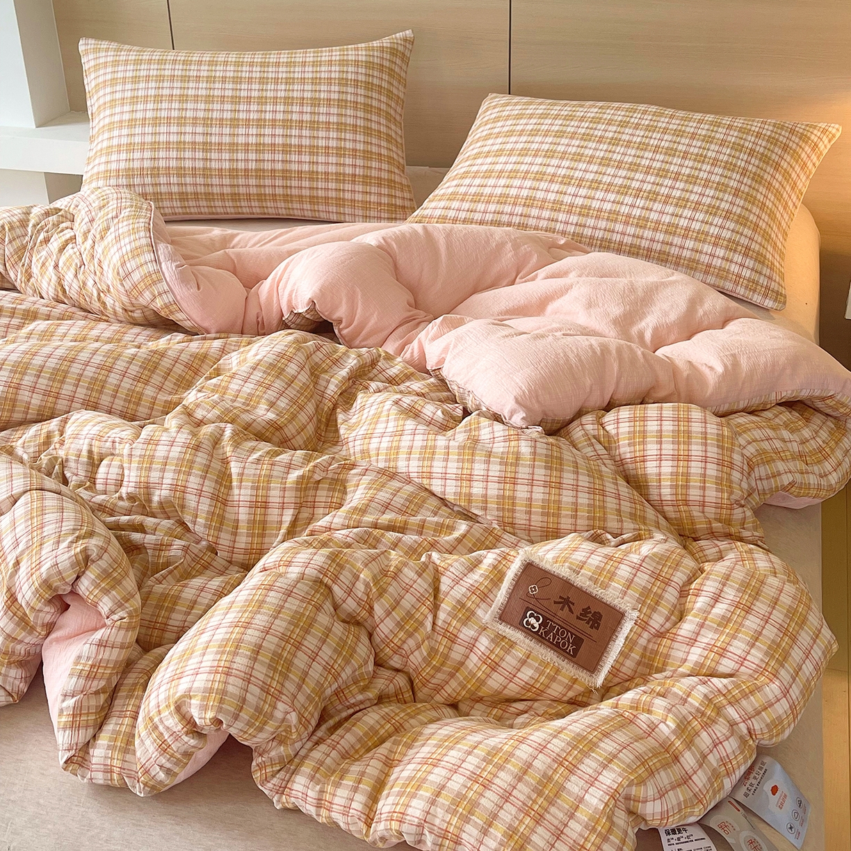 91家纺网 家纺一手货源 找家纺 （总）梵克保罗 2025秋冬新款10A抗菌云格子春秋被冬被被芯跨境外贸