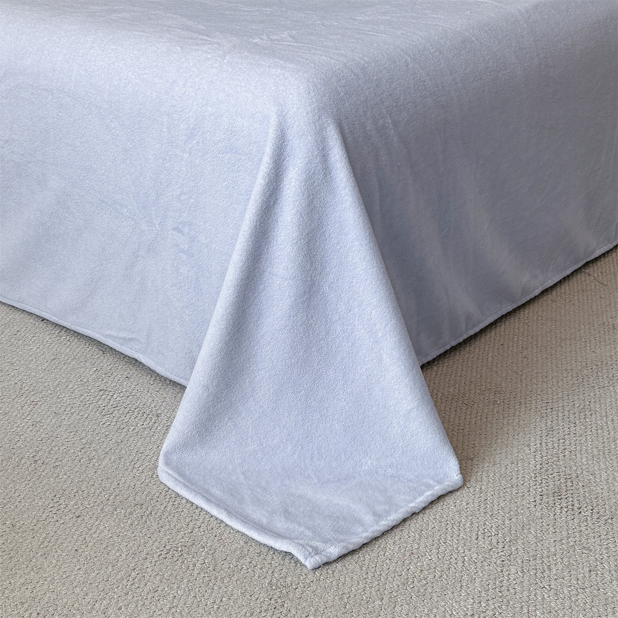 91家纺网 家纺一手货源 找家纺 星座家纺 2025新款轻奢牛奶绒四件套-极简系列 冰雾蓝