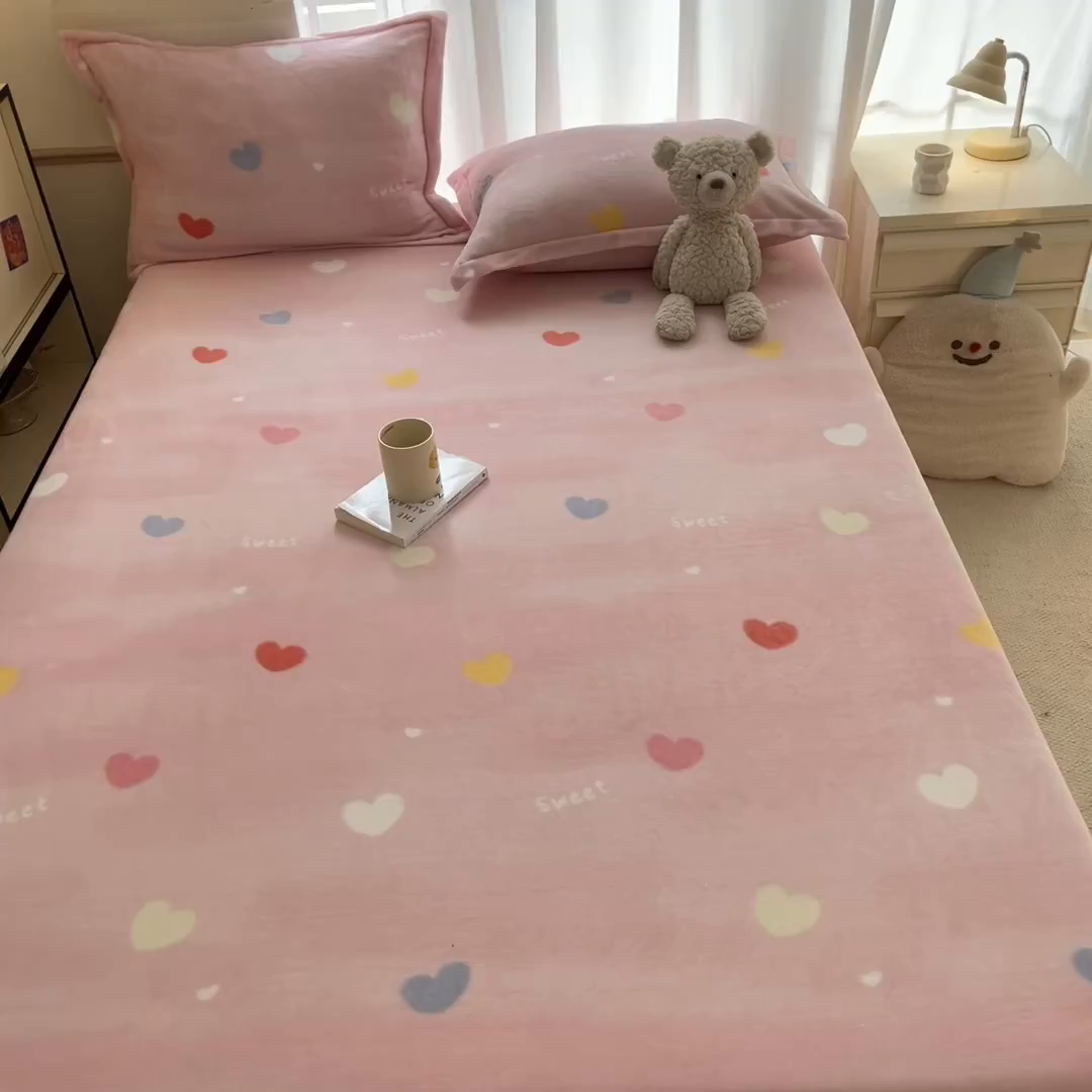 91家纺网 家纺一手货源 找家纺 （总）寻米 2025新款高克重加厚保暖牛奶绒床笠-大床图