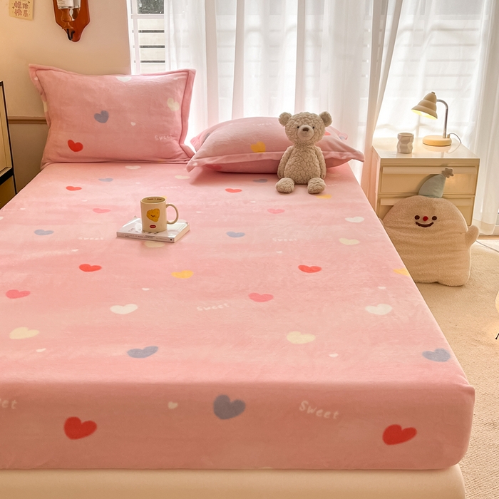 91家纺网 家纺一手货源 找家纺 （总）寻米 2025新款高克重加厚保暖牛奶绒床笠-大床图