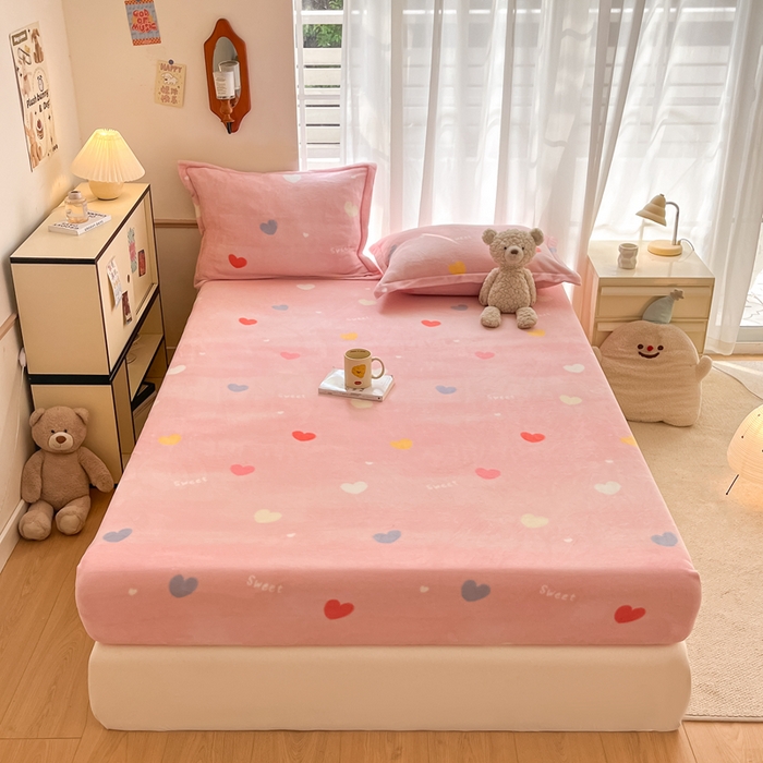 91家纺网 家纺一手货源 找家纺 （总）寻米 2025新款高克重加厚保暖牛奶绒床笠-大床图