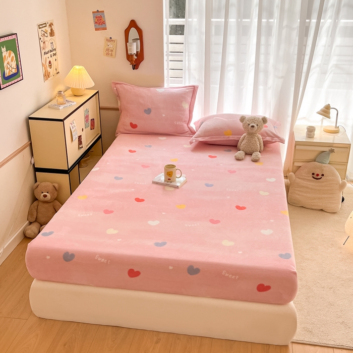 91家纺网 家纺一手货源 找家纺 （总）寻米 2025新款高克重加厚保暖牛奶绒床笠-大床图