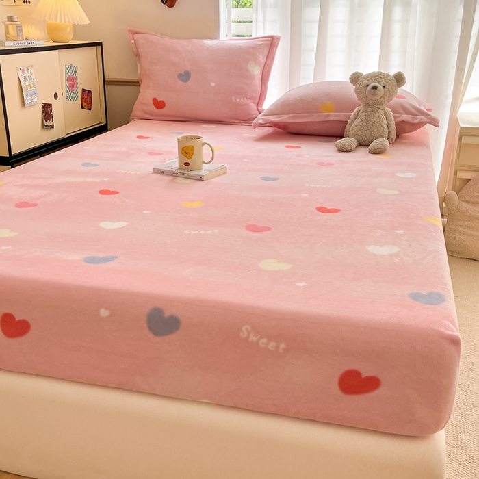 91家纺网 家纺一手货源 找家纺 （总）寻米 2025新款高克重加厚保暖牛奶绒床笠-大床图