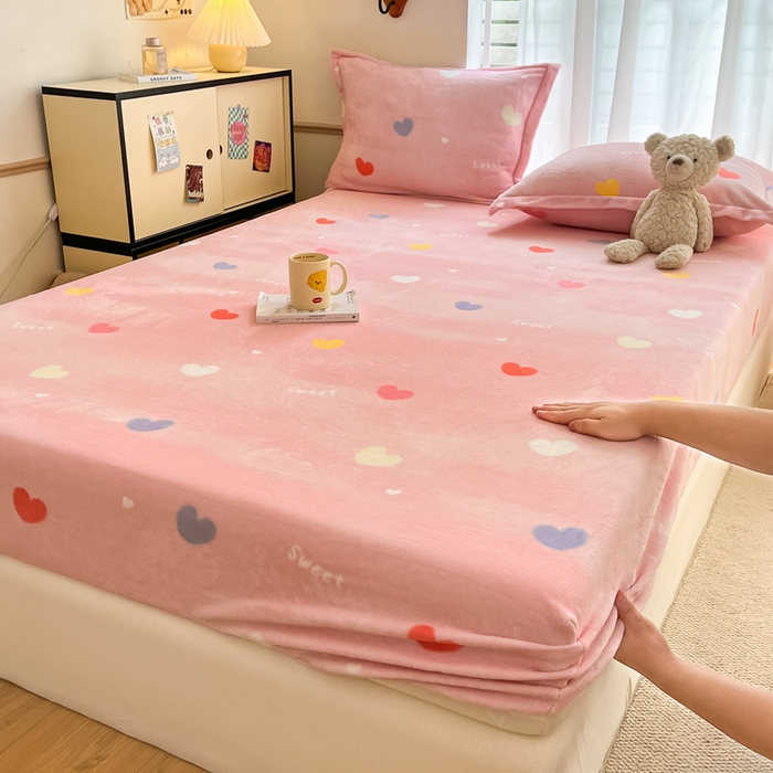 91家纺网 家纺一手货源 找家纺 （总）寻米 2025新款高克重加厚保暖牛奶绒床笠-大床图