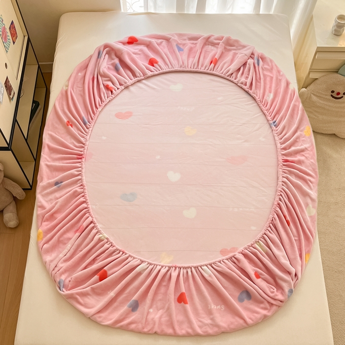 91家纺网 家纺一手货源 找家纺 （总）寻米 2025新款高克重加厚保暖牛奶绒床笠-大床图