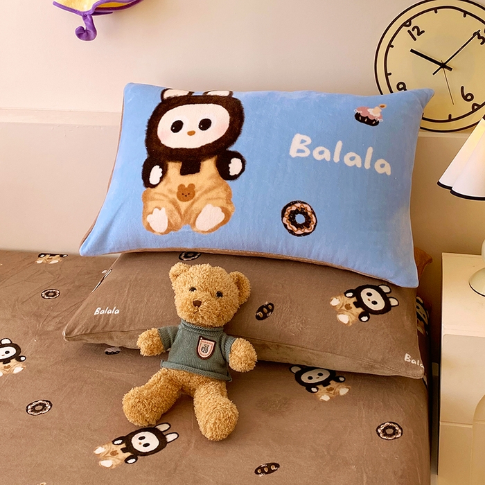 91家纺网 家纺一手货源 找家纺 葡萄家 2025年新款牛奶绒印花单床笠萌系卡通床笠款 拉蒙