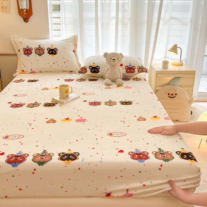 91家纺网 家纺一手货源 找家纺 （总）寻米 2025新款高克重加厚保暖牛奶绒床笠-大床图