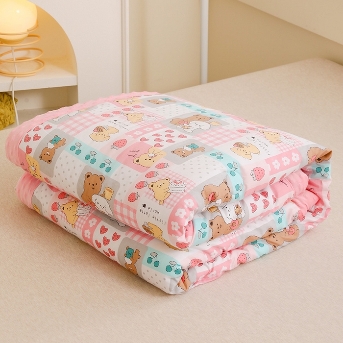 91家纺网 家纺一手货源 找家纺 十九色 2025秋冬新款全棉豆豆被春秋被被子被芯 组合图仅供展示不可下单