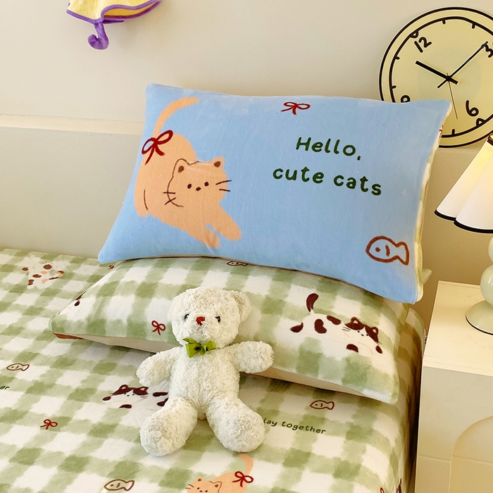 91家纺网 家纺一手货源 找家纺 葡萄家 2025年新款牛奶绒印花单床笠萌系卡通床笠款 莫妮卡