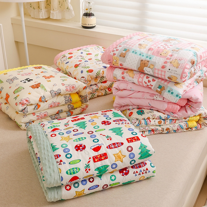 91家纺网 家纺一手货源 找家纺 十九色 2025秋冬新款全棉豆豆被春秋被被子被芯 组合图仅供展示不可下单