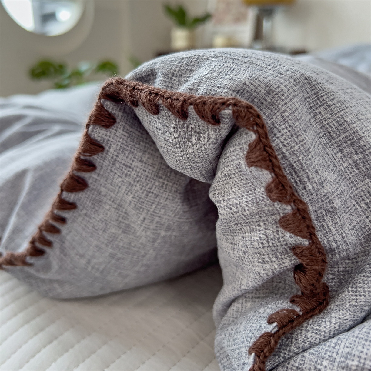 91家纺网 家纺一手货源 找家纺 梵克保罗 2025秋冬新品10A抗菌素麻棉花春秋被冬被被芯跨境外贸 素麻-墨染蓝