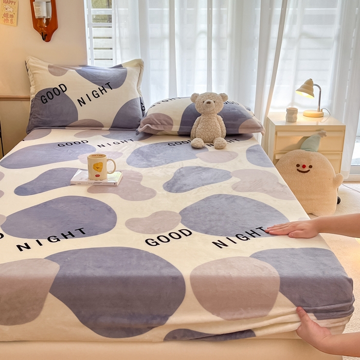 91家纺网 家纺一手货源 找家纺 （总）寻米 2025新款高克重加厚保暖牛奶绒床笠-大床图