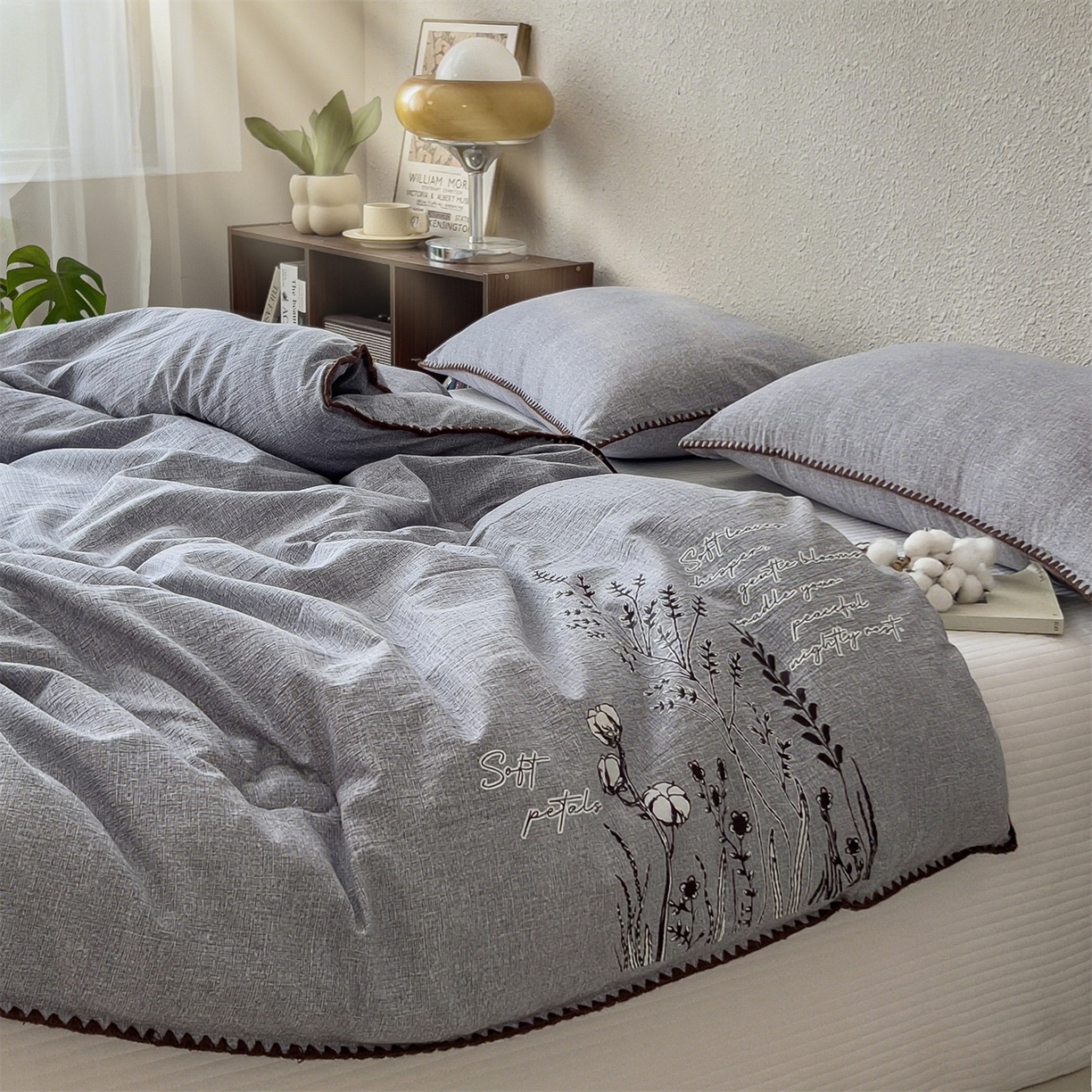 91家纺网 家纺一手货源 找家纺 梵克保罗 2025秋冬新品10A抗菌素麻棉花春秋被冬被被芯跨境外贸 素麻-墨染蓝