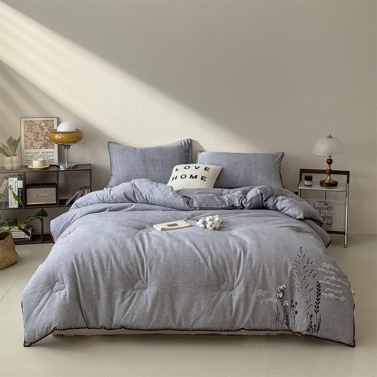 91家纺网 家纺一手货源 找家纺 梵克保罗 2025秋冬新品10A抗菌素麻棉花春秋被冬被被芯跨境外贸 素麻-墨染蓝