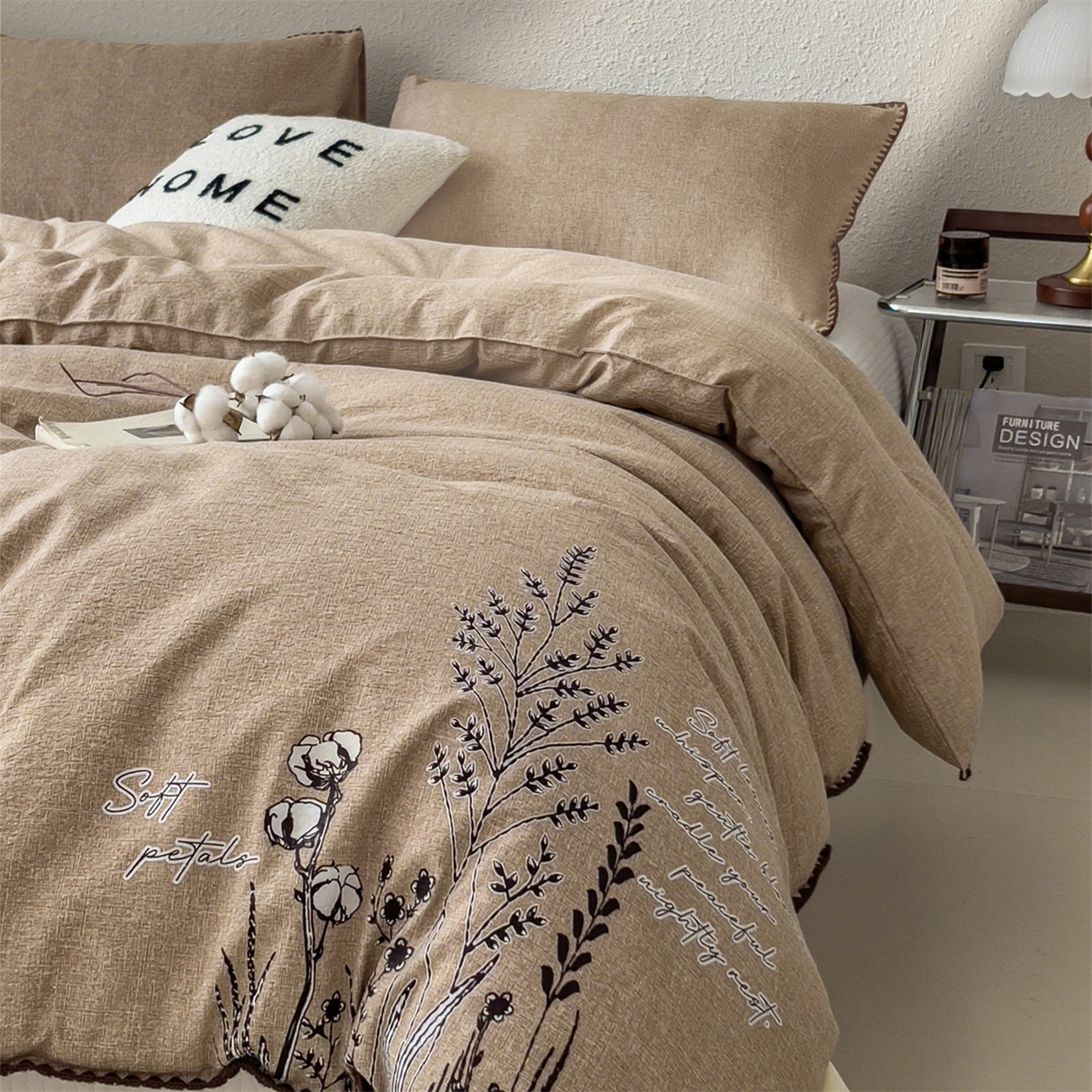 91家纺网 家纺一手货源 找家纺 梵克保罗 2025秋冬新品10A抗菌素麻棉花春秋被冬被被芯跨境外贸 素麻-墨染咖