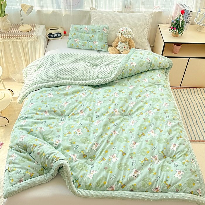 十九色 2025秋冬新款全棉豆豆被春秋被被子被芯 慕斯熊