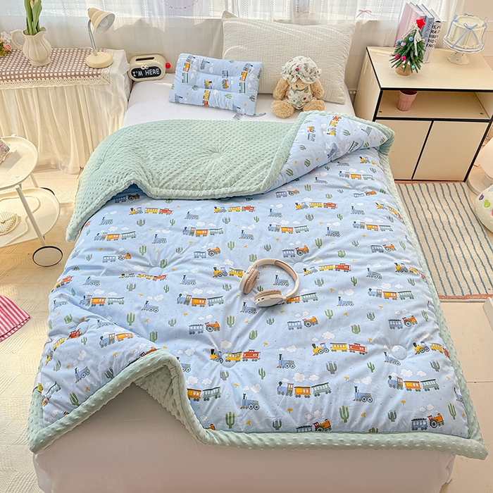 十九色 2025秋冬新款全棉豆豆被春秋被被子被芯 小火车