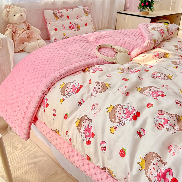 91家纺网 家纺一手货源 找家纺 十九色 2025秋冬新款全棉豆豆被春秋被被子被芯 芝芝酱