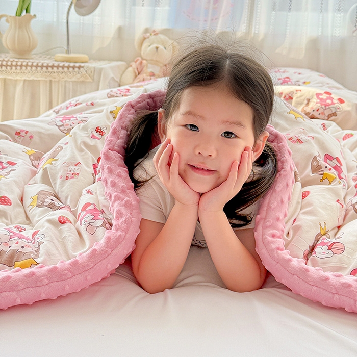 91家纺网 家纺一手货源 找家纺 十九色 2025秋冬新款全棉豆豆被春秋被被子被芯 芝芝酱