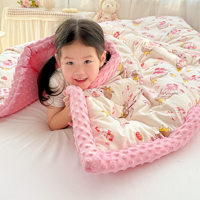 91家纺网 家纺一手货源 找家纺 十九色 2025秋冬新款全棉豆豆被春秋被被子被芯 芝芝酱