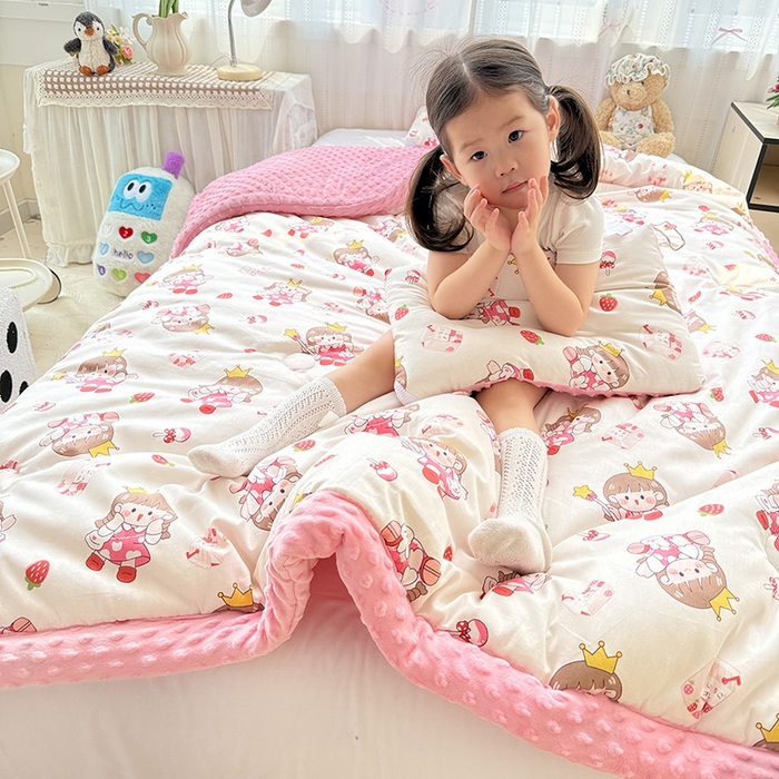 91家纺网 家纺一手货源 找家纺 十九色 2025秋冬新款全棉豆豆被春秋被被子被芯 芝芝酱