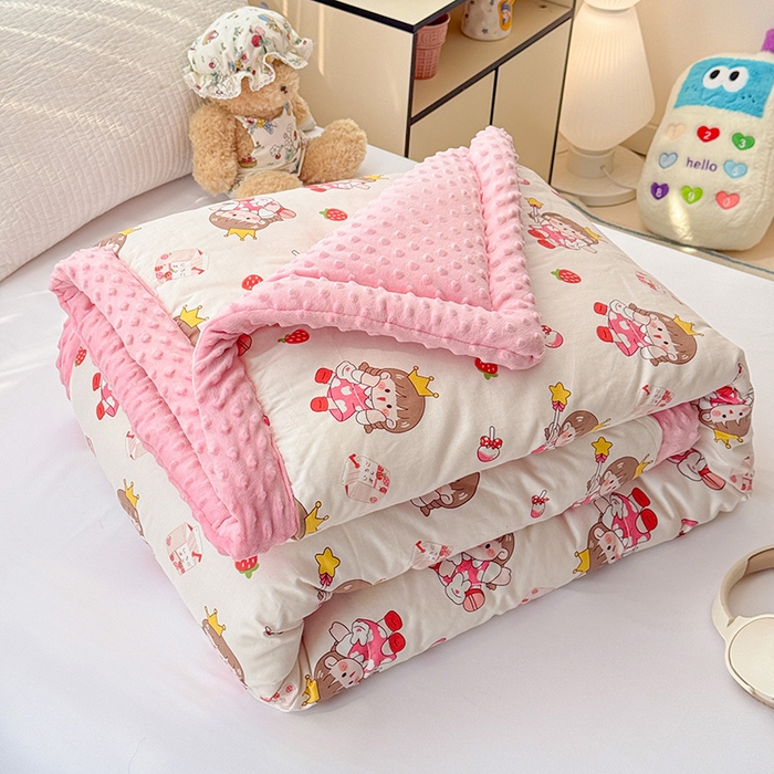 91家纺网 家纺一手货源 找家纺 十九色 2025秋冬新款全棉豆豆被春秋被被子被芯 芝芝酱