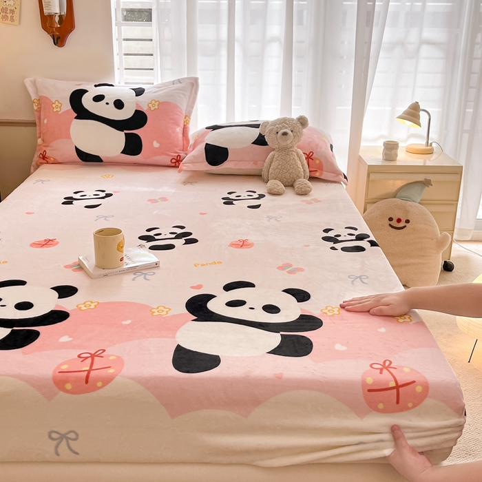 91家纺网 家纺一手货源 找家纺 （总）寻米 2025新款高克重加厚保暖牛奶绒床笠-大床图