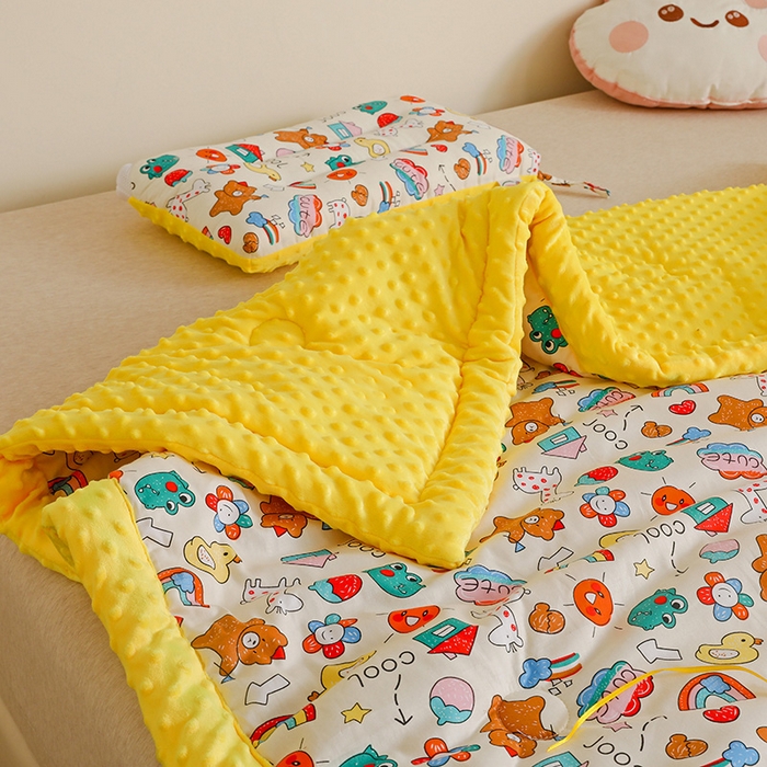 91家纺网 家纺一手货源 找家纺 十九色 2025秋冬新款全棉豆豆被春秋被被子被芯 彩虹乐园