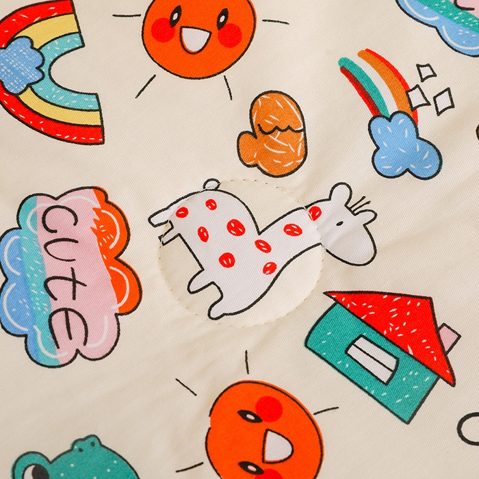 91家纺网 家纺一手货源 找家纺 十九色 2025秋冬新款全棉豆豆被春秋被被子被芯 彩虹乐园