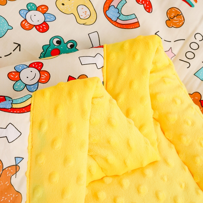 91家纺网 家纺一手货源 找家纺 十九色 2025秋冬新款全棉豆豆被春秋被被子被芯 彩虹乐园