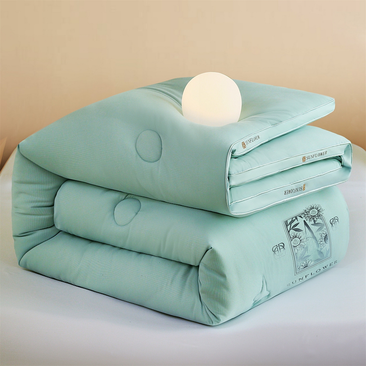 91家纺网 家纺一手货源 找家纺 梵克保罗 2025秋冬新品10A抗菌立体单人被双人被春秋被子被芯外贸-金阙朝岚 金阙朝岚-绿色