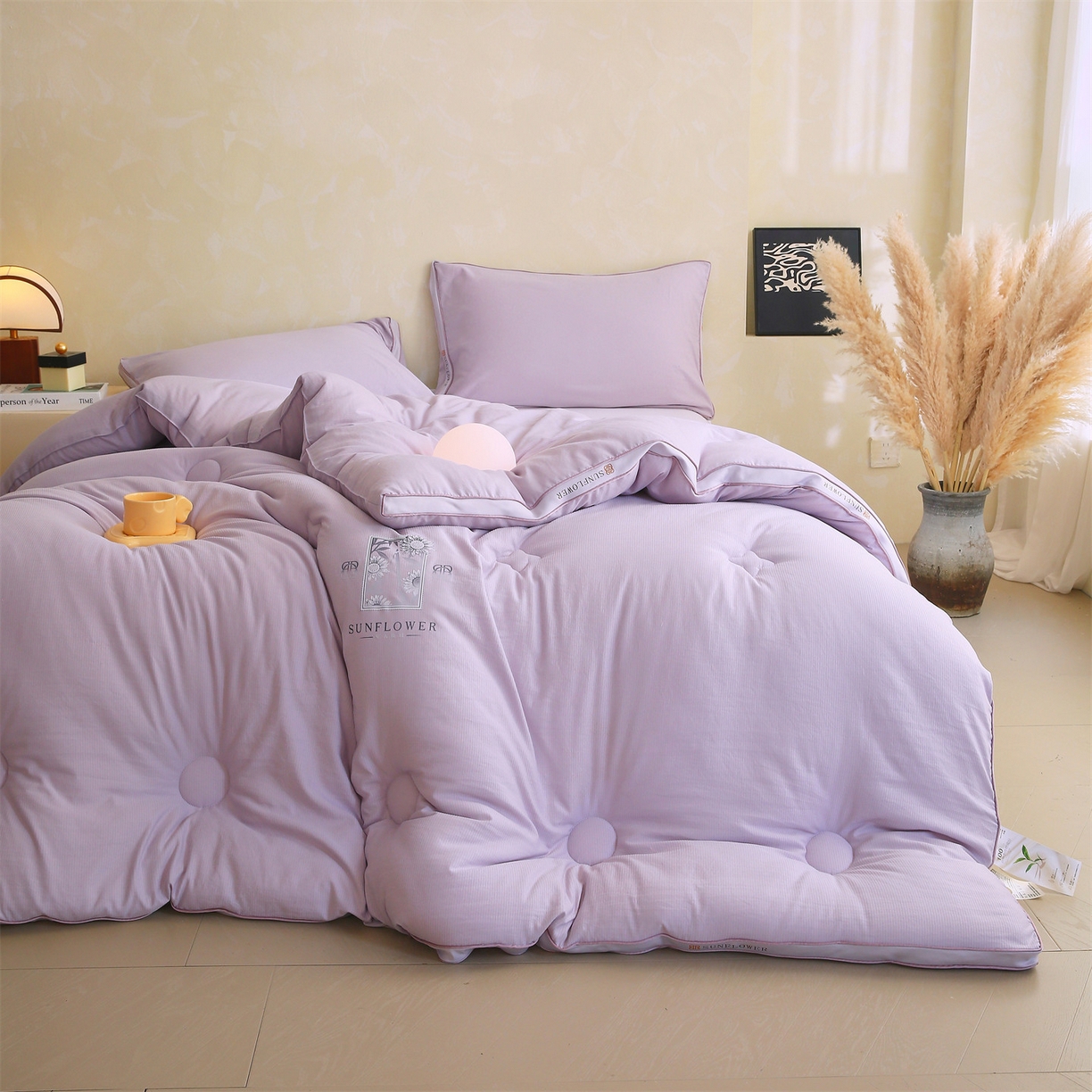 91家纺网 家纺一手货源 找家纺 梵克保罗 2025秋冬新品10A抗菌立体单人被双人被春秋被子被芯外贸-金阙朝岚 金阙朝岚-紫色