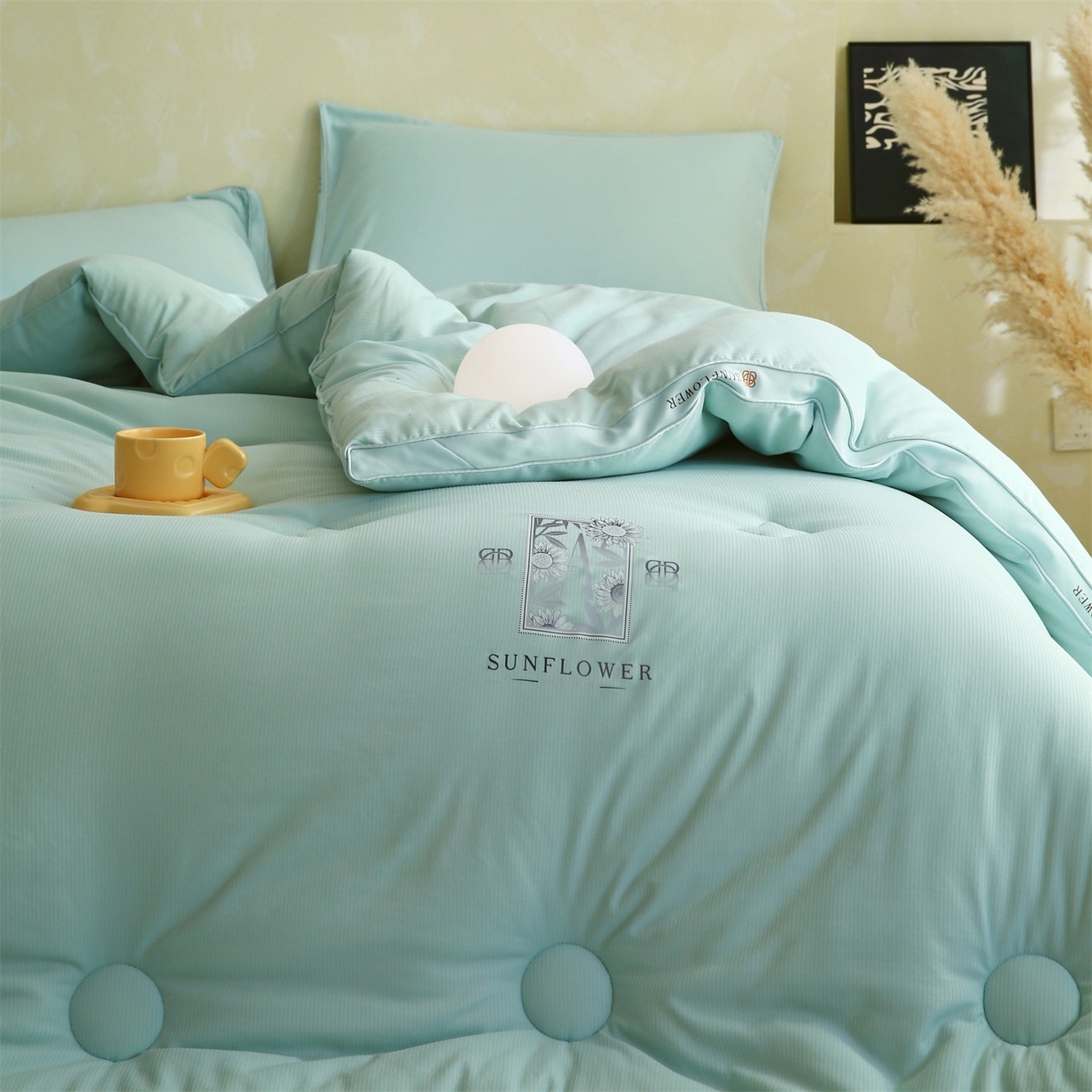 91家纺网 家纺一手货源 找家纺 梵克保罗 2025秋冬新品10A抗菌立体单人被双人被春秋被子被芯外贸-金阙朝岚 金阙朝岚-绿色