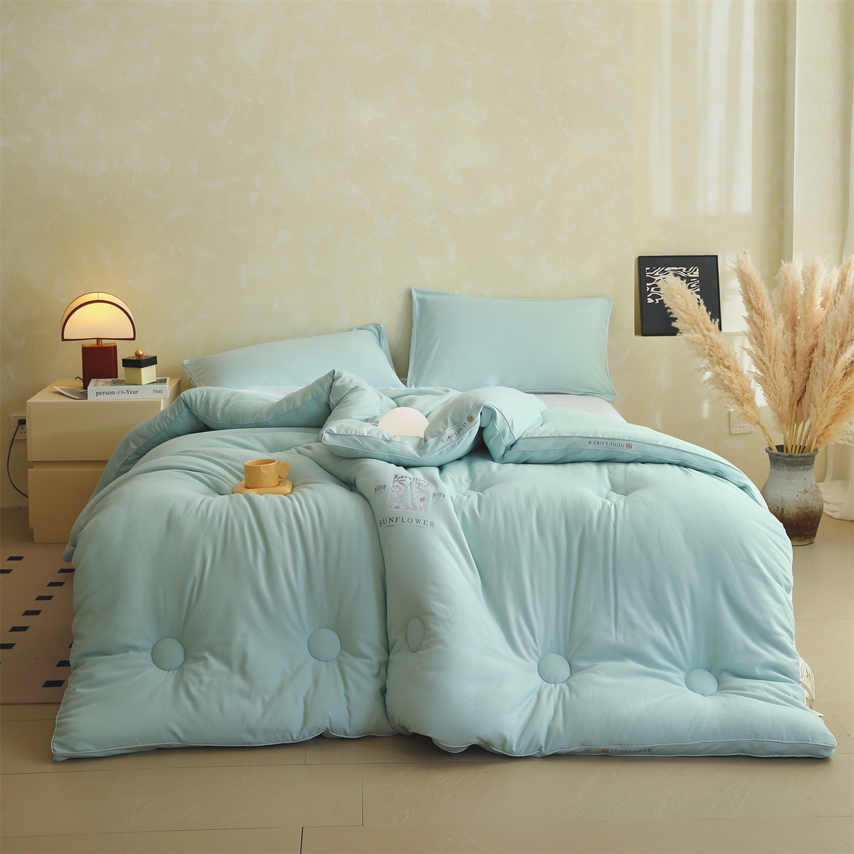 梵克保罗 2025秋冬新品10A抗菌立体单人被双人被春秋被子被芯外贸-金阙朝岚 金阙朝岚-绿色