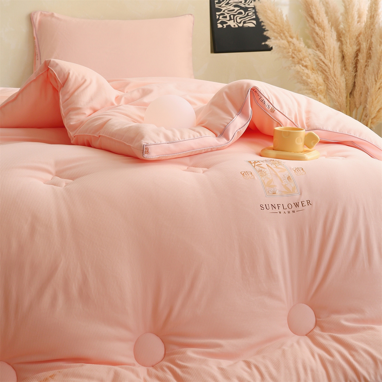 91家纺网 家纺一手货源 找家纺 梵克保罗 2025秋冬新品10A抗菌立体单人被双人被春秋被子被芯外贸-金阙朝岚 金阙朝岚-粉色