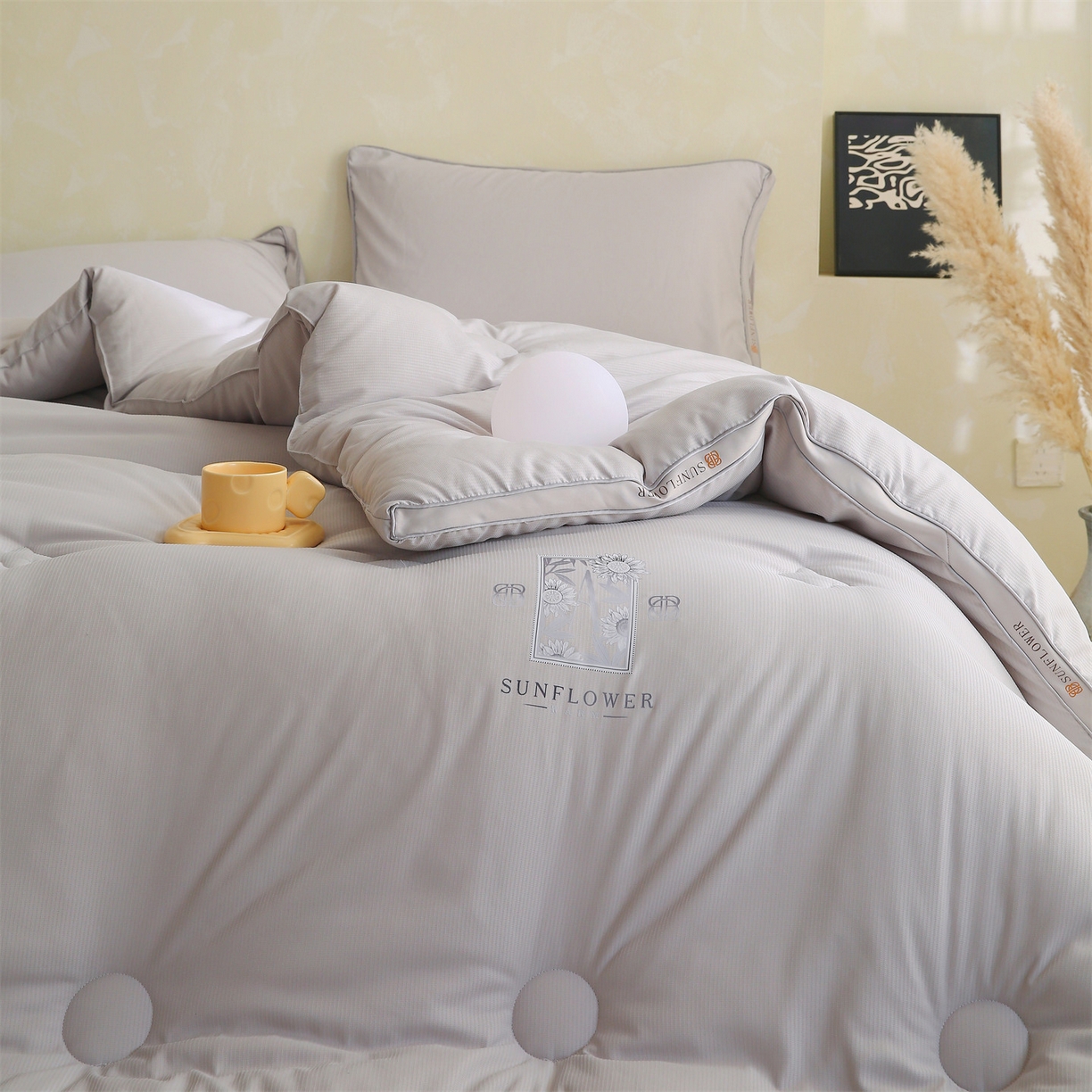 91家纺网 家纺一手货源 找家纺 梵克保罗 2025秋冬新品10A抗菌立体单人被双人被春秋被子被芯外贸-金阙朝岚 金阙朝岚-灰色