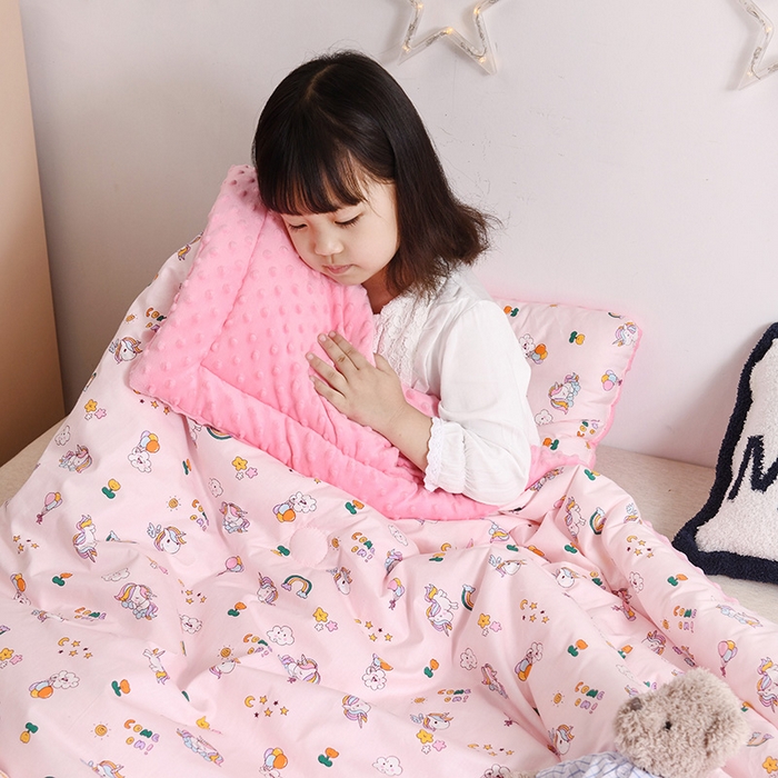 91家纺网 家纺一手货源 找家纺 十九色 2025秋冬新款全棉豆豆被春秋被被子被芯 彩虹小马