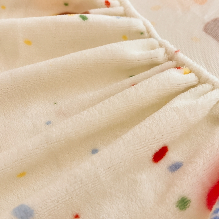 91家纺网 家纺一手货源 找家纺 寻米 2025新款高克重加厚保暖牛奶绒床笠-大床图 彩虹小熊