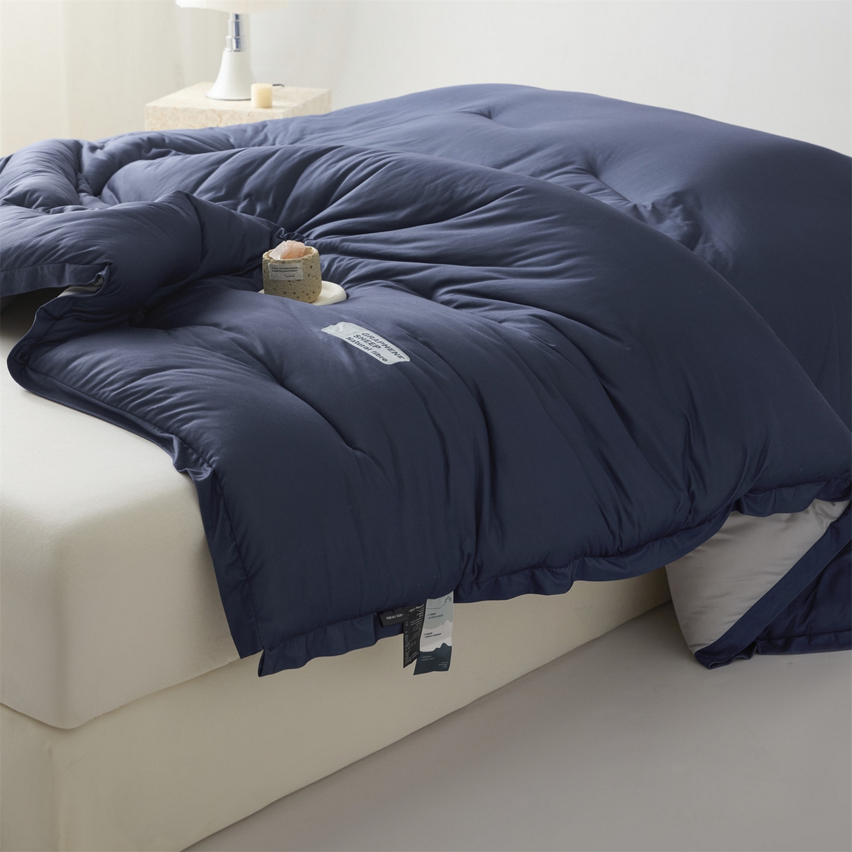 91家纺网 家纺一手货源 找家纺 梵克保罗 2025秋冬新品10A抗菌亚朵同款双盖春秋被子被芯跨境外贸-墨烯引力 墨烯引力-深蓝