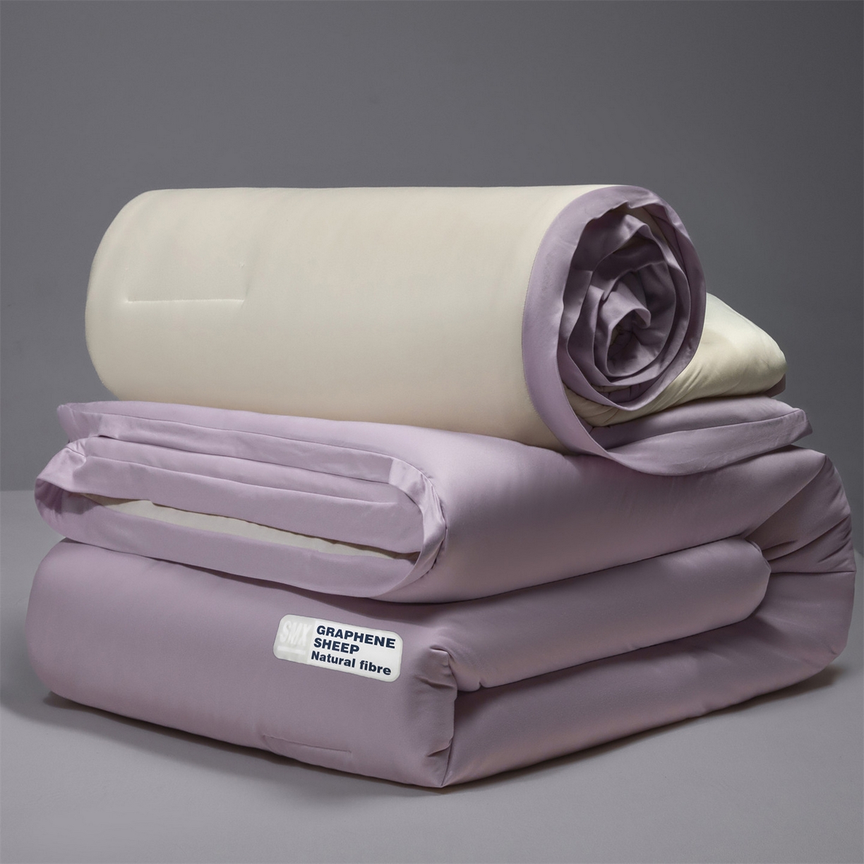 91家纺网 家纺一手货源 找家纺 梵克保罗 2025秋冬新品10A抗菌亚朵同款双盖春秋被子被芯跨境外贸-墨烯引力 组合图