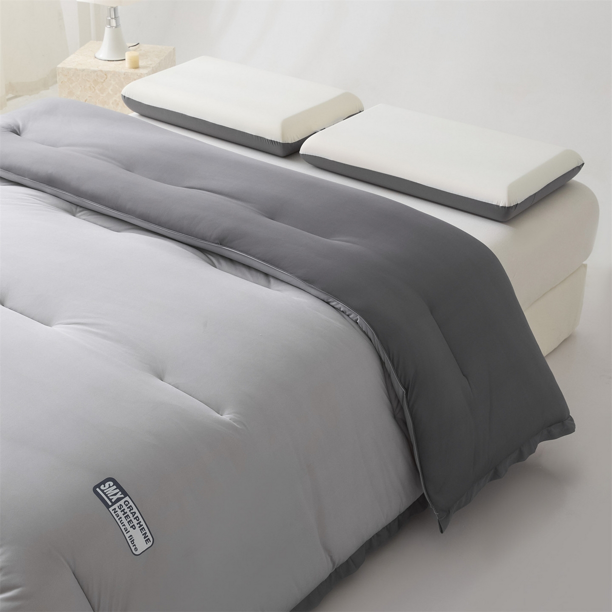 91家纺网 家纺一手货源 找家纺 梵克保罗 2025秋冬新品10A抗菌亚朵同款双盖春秋被子被芯跨境外贸-墨烯引力 墨烯引力-灰色