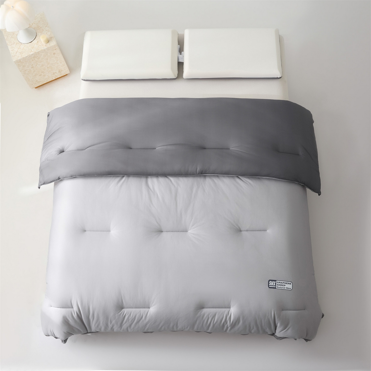 91家纺网 家纺一手货源 找家纺 梵克保罗 2025秋冬新品10A抗菌亚朵同款双盖春秋被子被芯跨境外贸-墨烯引力 墨烯引力-灰色