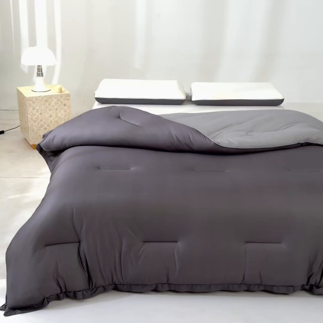 91家纺网 家纺一手货源 找家纺 梵克保罗 2025秋冬新品10A抗菌亚朵同款双盖春秋被子被芯跨境外贸-墨烯引力 墨烯引力-灰色