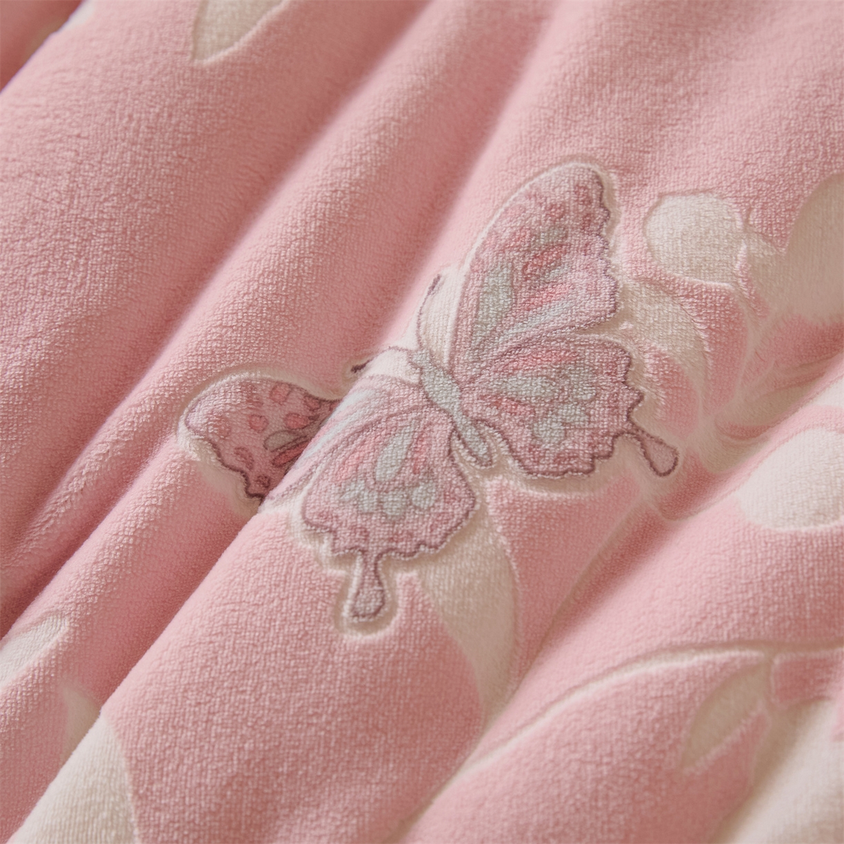 91家纺网 家纺一手货源 找家纺 星座家纺 2025新款雕花绒被子被芯冬被 蝶舞-豆沙