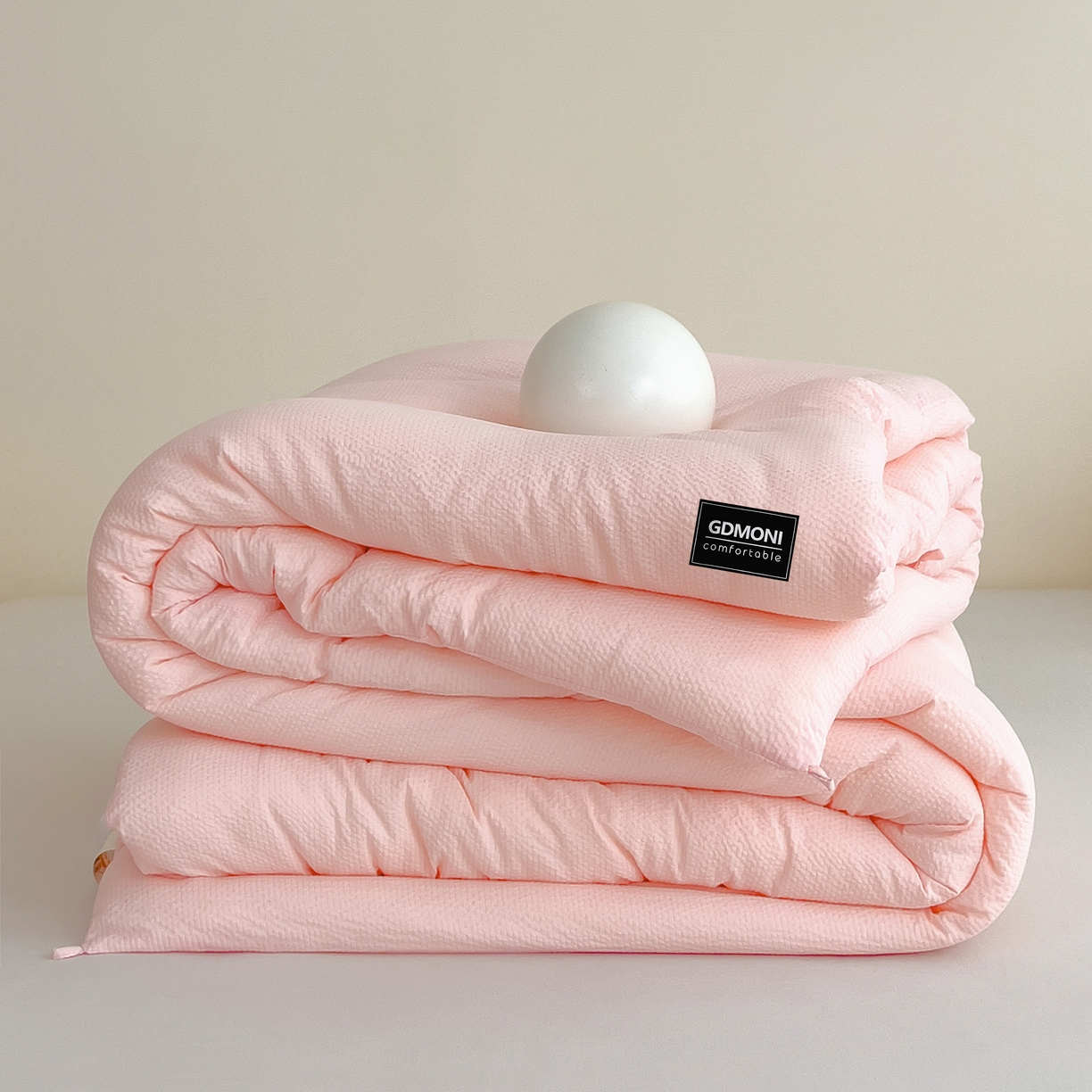 91家纺网 家纺一手货源 找家纺 梵克保罗 2025秋冬新款10A抗菌泡泡棉冬被子被芯单人被双人被子被芯 暖肤粉