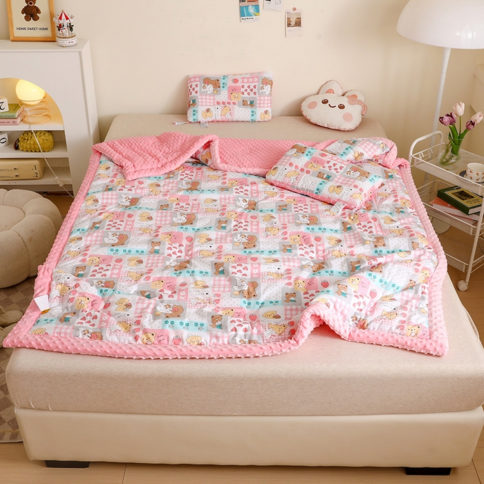 十九色 2025秋冬新款全棉豆豆被春秋被被子被芯 蛋糕熊