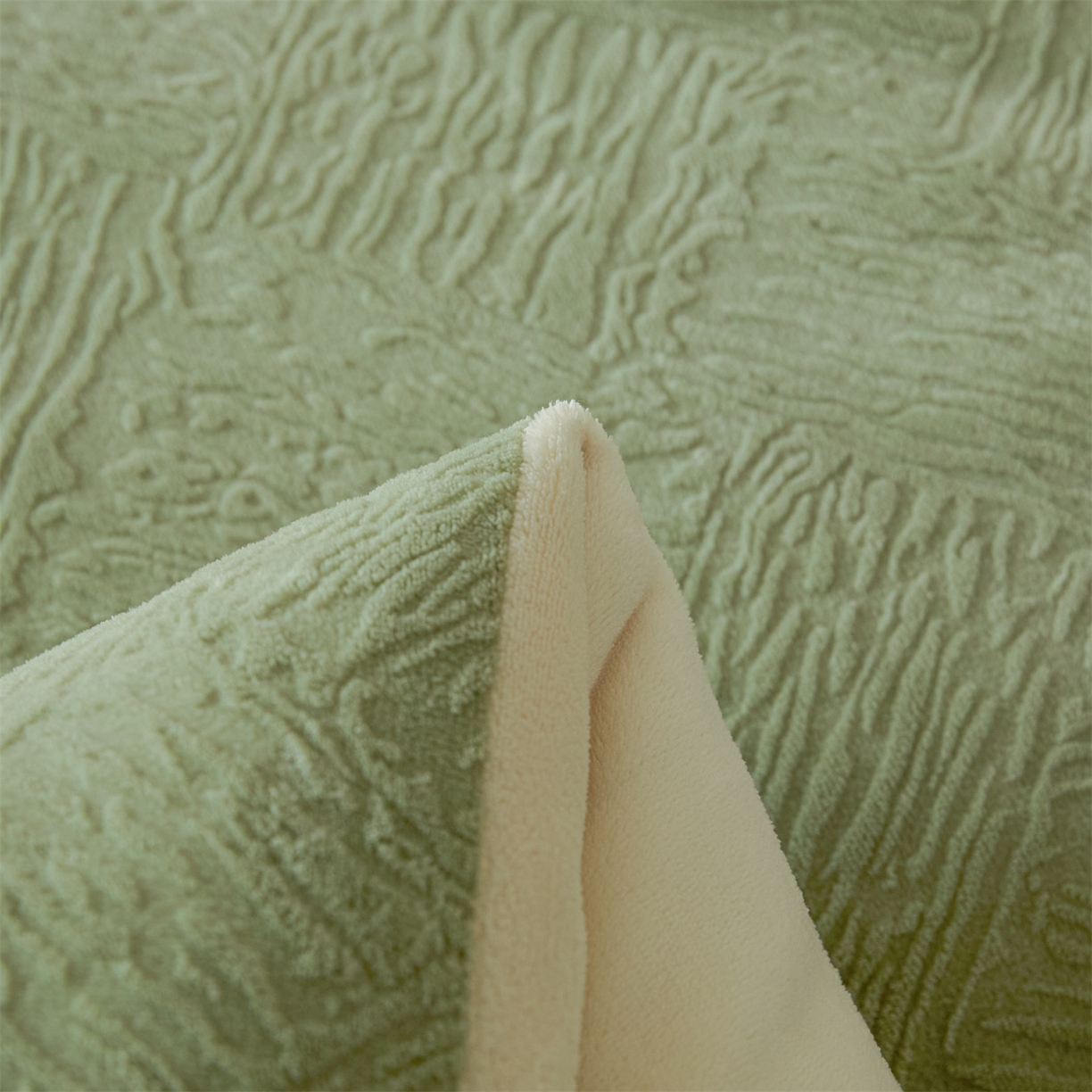 91家纺网 家纺一手货源 找家纺 星座家纺 2025新款雕花绒被子被芯冬被 格纹-抹茶绿