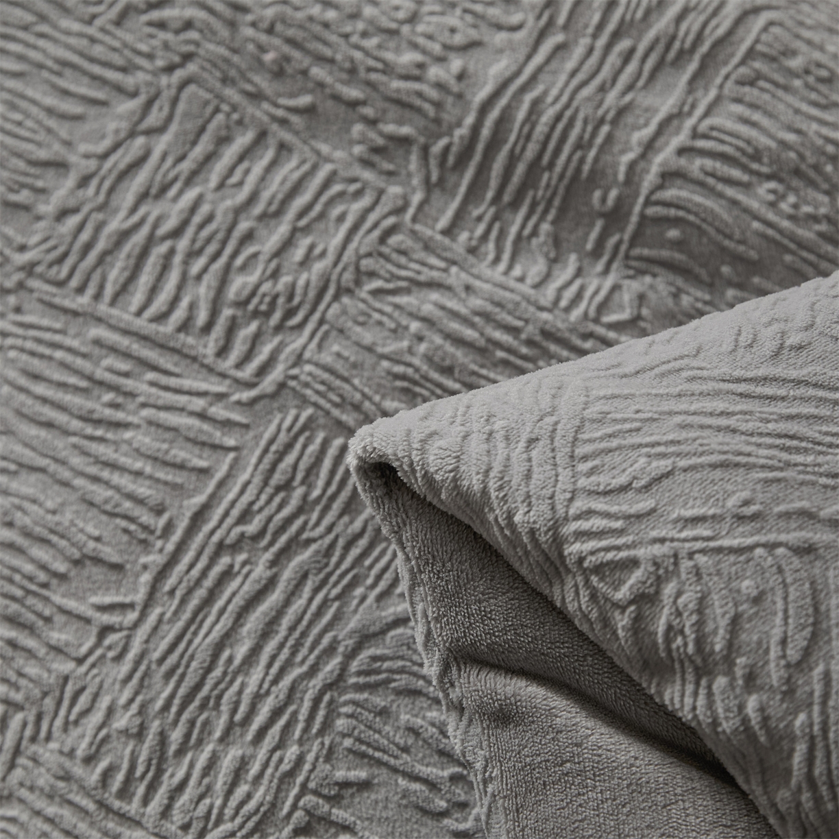 91家纺网 家纺一手货源 找家纺 星座家纺 2025新款雕花绒被子被芯冬被 格纹--山灰