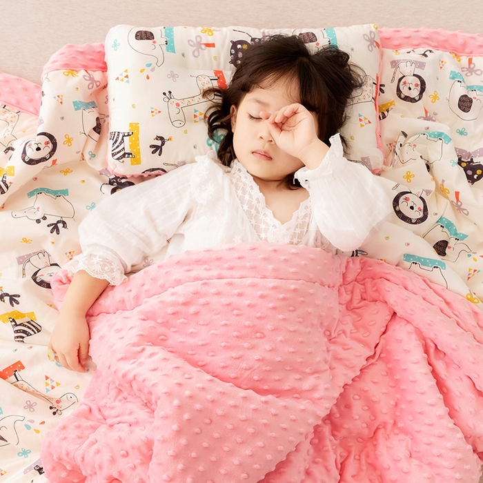 91家纺网 家纺一手货源 找家纺 十九色 2025秋冬新款全棉豆豆被春秋被被子被芯 动物世界