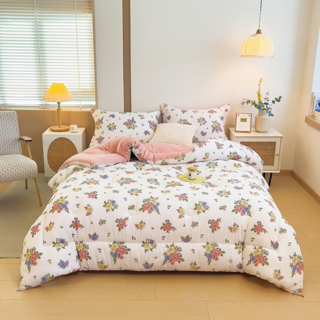 梵克保罗 2025秋冬新品10A抗菌双层纱冬被被子被芯 繁花似锦